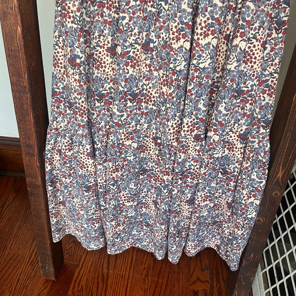 Nation LTD Pima Cotton Martine Casual Peasant Floral Smocked Midi Dress Small - Picture 10 of 12